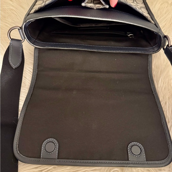 Coach Men's Navy Sprint Map 25 Signature Jacquard & Leather Bag New No Tags $370 - Picture 9 of 12
